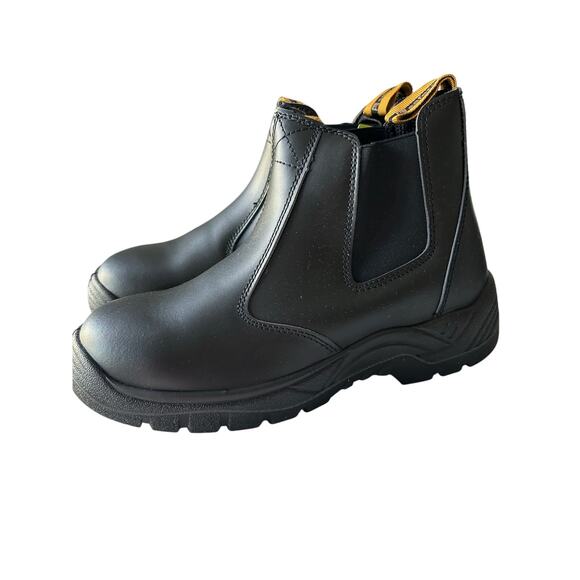 Safetoe Men's Steel Toe Chelsea Work Boots Brown Slip-On Water Resistant - Picture 3 of 8